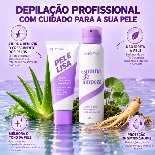 Creme Depilatório Indolor para Área do Biquíni e Pele Sensível – Fórmula Hipoalergênica de Ação Rápida com Aloe Vera, Ácido Hialurônico e Aroma Cítrico – Uso Feminino e Masculino